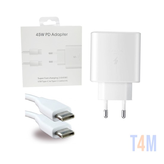 Travel Adaptor EP-TA845XBEGCN USB Type C 45W with Type C to Type C Cable (5A) White